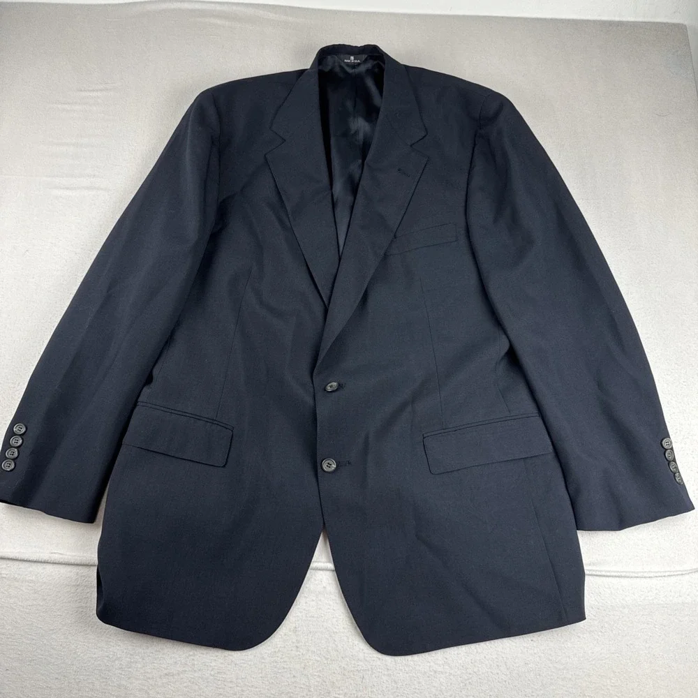 VTG Polo University Ralph Lauren Mens Blazer fits 44L Dark Gray/black Wool